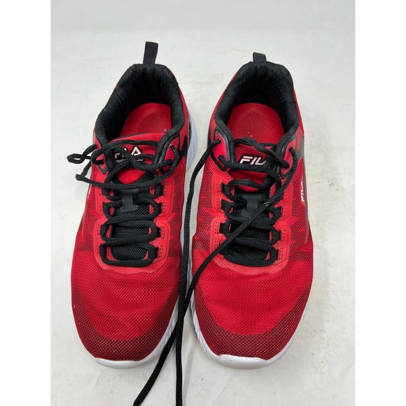 Fila Trazoros 2 Energized Red Black Lace Athletic Shoes - Picture 2 of 8